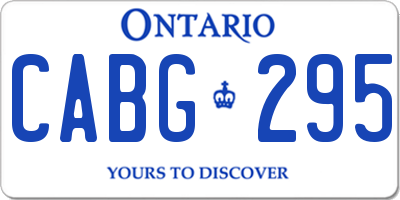 ON license plate CABG295