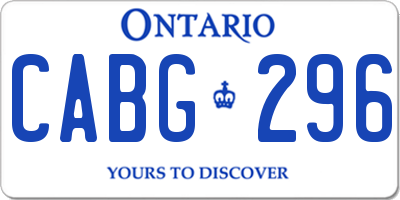 ON license plate CABG296