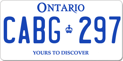 ON license plate CABG297