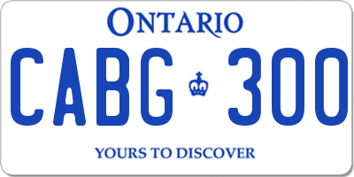 ON license plate CABG300