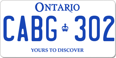 ON license plate CABG302