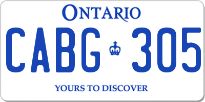 ON license plate CABG305