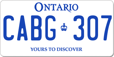 ON license plate CABG307