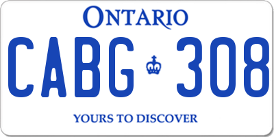 ON license plate CABG308