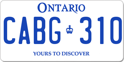 ON license plate CABG310