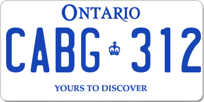 ON license plate CABG312