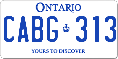 ON license plate CABG313