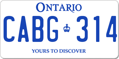 ON license plate CABG314