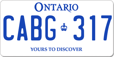 ON license plate CABG317