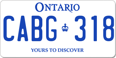 ON license plate CABG318