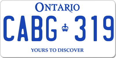 ON license plate CABG319