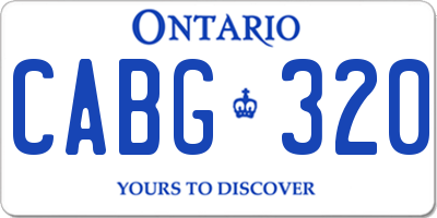 ON license plate CABG320