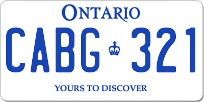 ON license plate CABG321