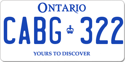 ON license plate CABG322