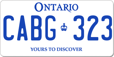 ON license plate CABG323