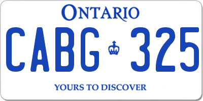 ON license plate CABG325