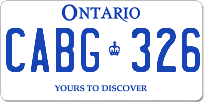 ON license plate CABG326