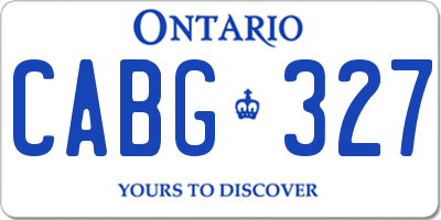 ON license plate CABG327