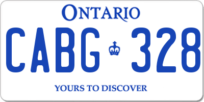 ON license plate CABG328