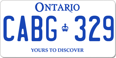 ON license plate CABG329