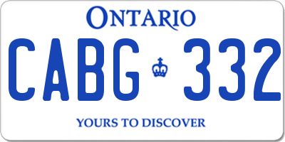 ON license plate CABG332