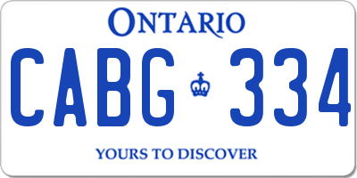 ON license plate CABG334