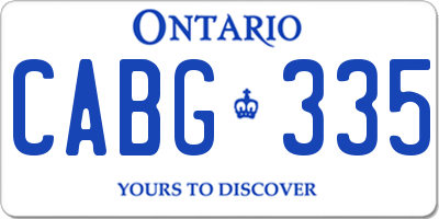 ON license plate CABG335