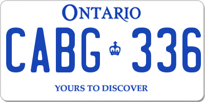 ON license plate CABG336