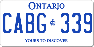 ON license plate CABG339