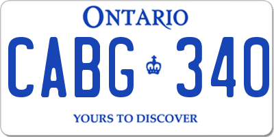 ON license plate CABG340