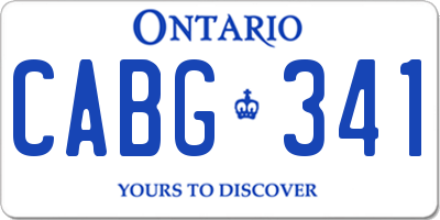 ON license plate CABG341