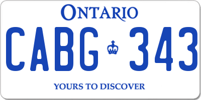 ON license plate CABG343