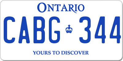 ON license plate CABG344