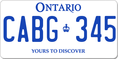 ON license plate CABG345