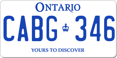 ON license plate CABG346