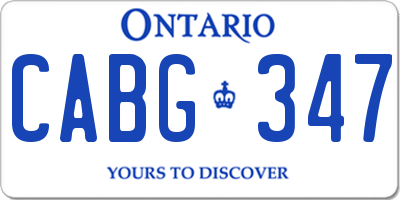 ON license plate CABG347