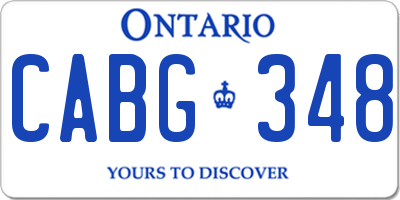 ON license plate CABG348