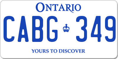 ON license plate CABG349