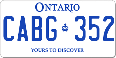 ON license plate CABG352