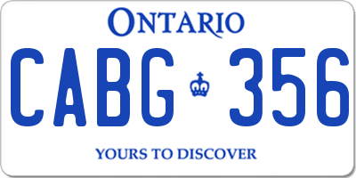 ON license plate CABG356