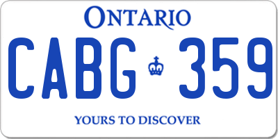 ON license plate CABG359