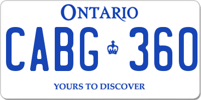 ON license plate CABG360