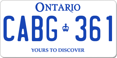 ON license plate CABG361