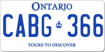 ON license plate CABG366