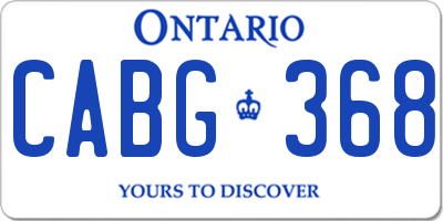 ON license plate CABG368