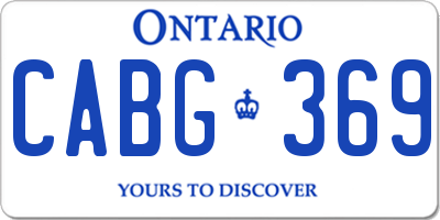 ON license plate CABG369