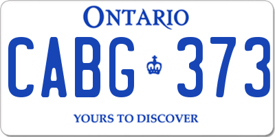 ON license plate CABG373