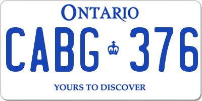 ON license plate CABG376