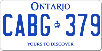 ON license plate CABG379