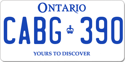 ON license plate CABG390